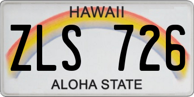 HI license plate ZLS726