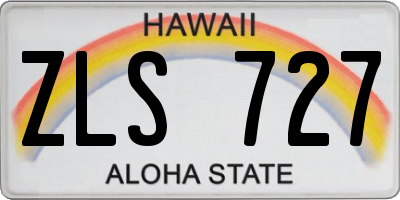 HI license plate ZLS727
