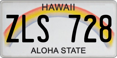 HI license plate ZLS728