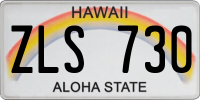 HI license plate ZLS730