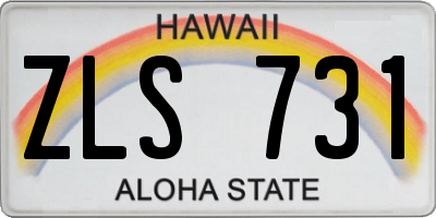 HI license plate ZLS731