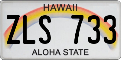 HI license plate ZLS733