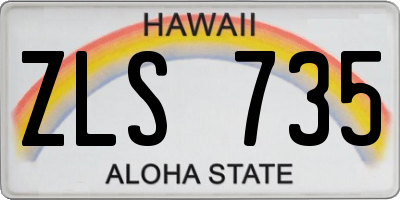 HI license plate ZLS735