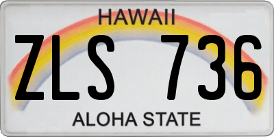 HI license plate ZLS736