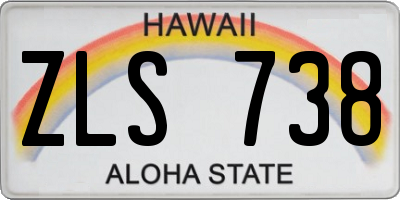 HI license plate ZLS738