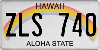 HI license plate ZLS740