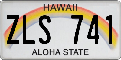 HI license plate ZLS741
