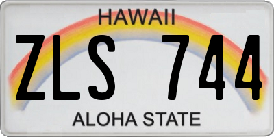 HI license plate ZLS744