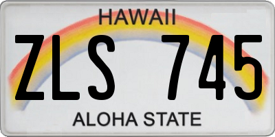 HI license plate ZLS745