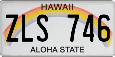 HI license plate ZLS746