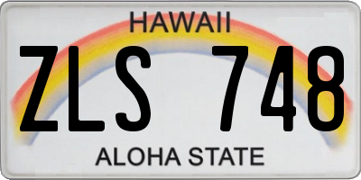 HI license plate ZLS748