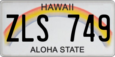 HI license plate ZLS749