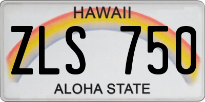 HI license plate ZLS750