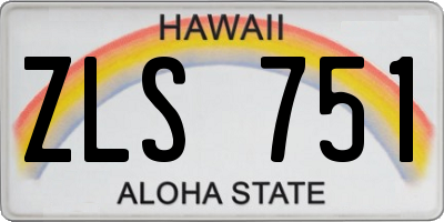 HI license plate ZLS751