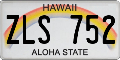 HI license plate ZLS752