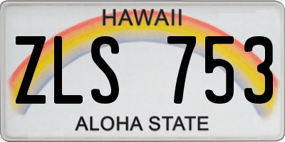 HI license plate ZLS753