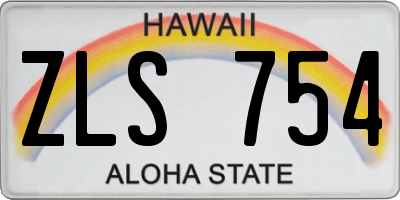 HI license plate ZLS754
