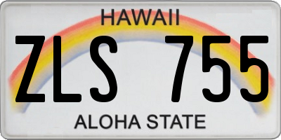 HI license plate ZLS755