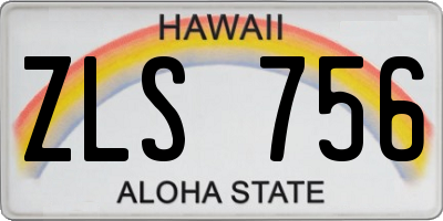 HI license plate ZLS756