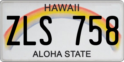 HI license plate ZLS758
