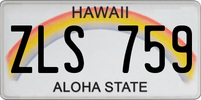 HI license plate ZLS759