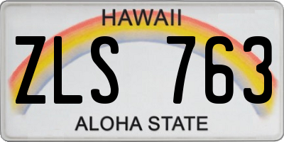 HI license plate ZLS763