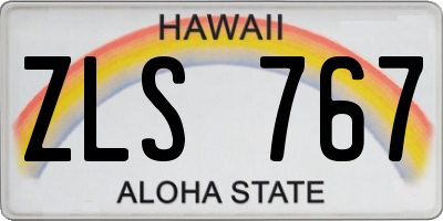 HI license plate ZLS767