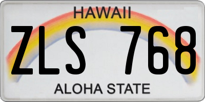 HI license plate ZLS768
