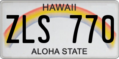 HI license plate ZLS770