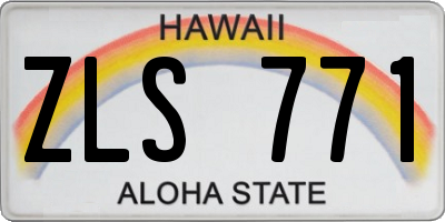 HI license plate ZLS771