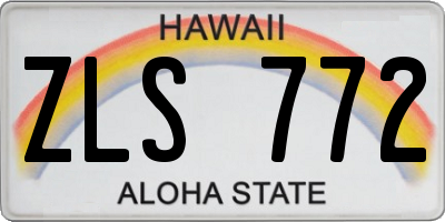 HI license plate ZLS772