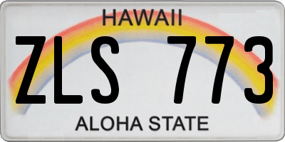 HI license plate ZLS773