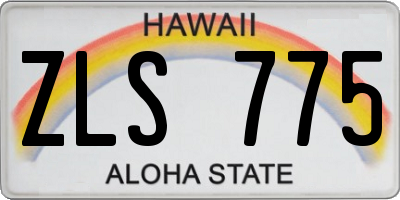 HI license plate ZLS775
