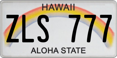 HI license plate ZLS777