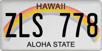 HI license plate ZLS778