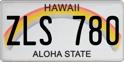 HI license plate ZLS780