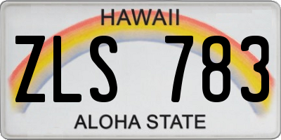 HI license plate ZLS783
