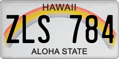HI license plate ZLS784