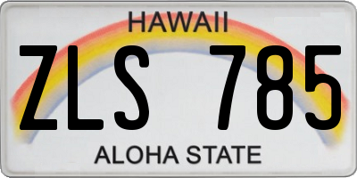 HI license plate ZLS785