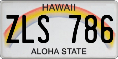 HI license plate ZLS786
