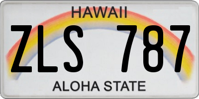 HI license plate ZLS787
