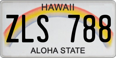 HI license plate ZLS788