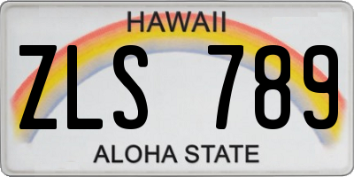HI license plate ZLS789