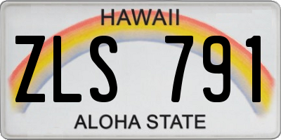 HI license plate ZLS791