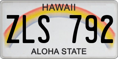 HI license plate ZLS792