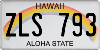 HI license plate ZLS793