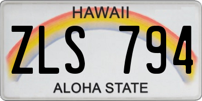 HI license plate ZLS794