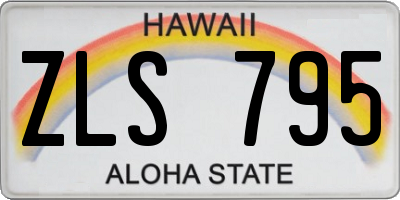 HI license plate ZLS795