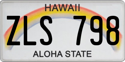 HI license plate ZLS798