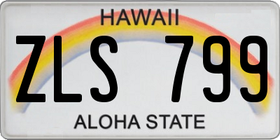 HI license plate ZLS799